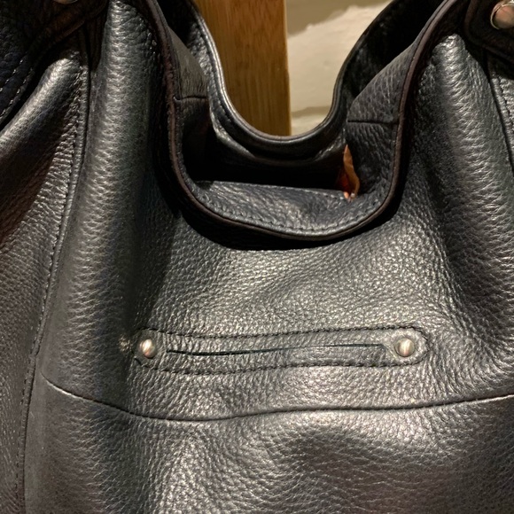 B. Makowsky Black Leather Hobo/Shoulder Bag - Picture 5 of 15